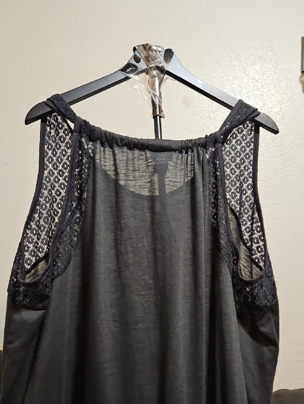 torrid Black Crochet Fringe Sheer Tank - Picture 5 of 8